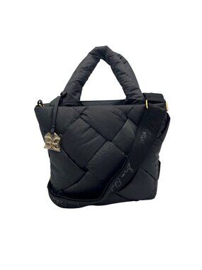 Sam Edelman Jianna Black Woven Nylon Small Tote